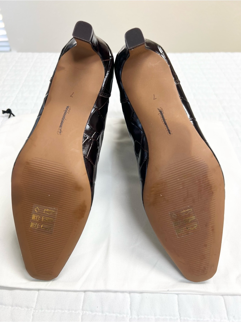 Madewell Dimes Chelsea Boots Coffee Bean Croc Embossed Leather Ankle Boots 7 - Picture 11 of 12